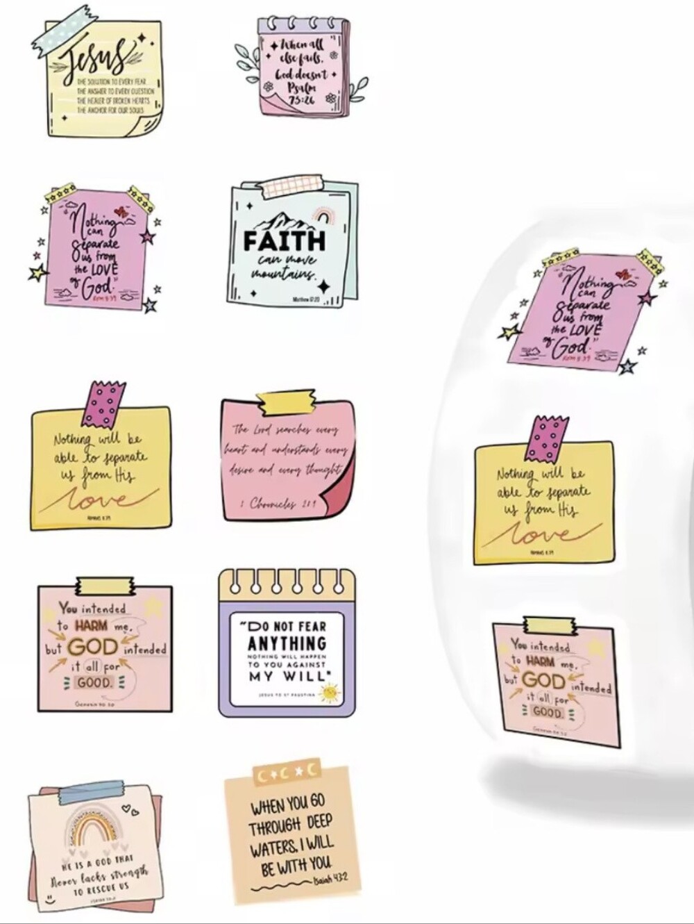 2/$13 Bible Notes Quotes Stickers 100Pcs